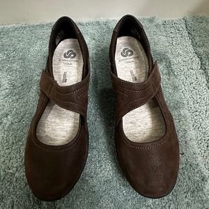 Brown Suede Mary Jane Flats